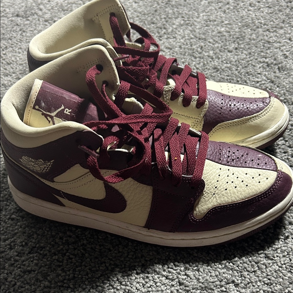 Jordan Athletic Shoes in Maroon and Cream